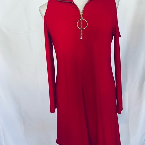 Red Zippered Women's Dress MSK Womens M - Picture 7 of 11